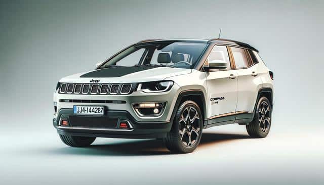 White SUV, front view, on a plain background.